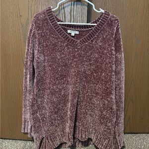 Orvis V-Neck Chenille Sweater - Dusty Rose